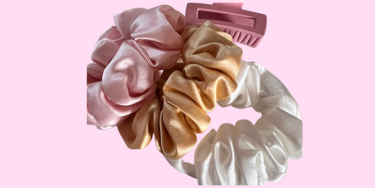 Mulberry Silk Hair Scrunchies Prevents Hair Damages, Prevents Breakage, Medium Hair Scrunchies, Silk Hair Scrunchies To Reduce Split Ends, No Kinks.