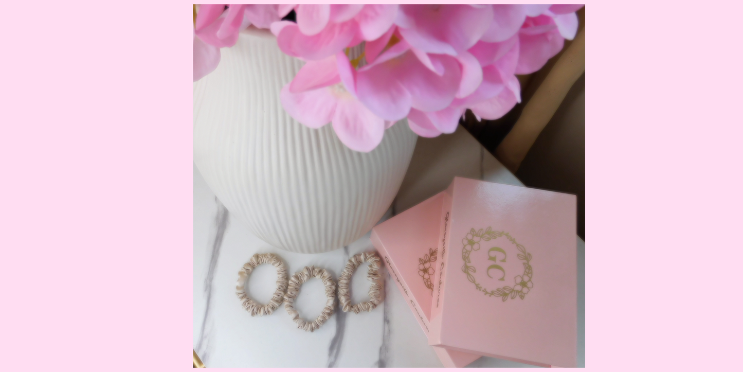 Pack of 3 Mulberry Silk Hair Scrunchies, Silk Hair Ties, Prevent Damages, Reduces Frizz, Reduces Split Ends No Kinks or Crease