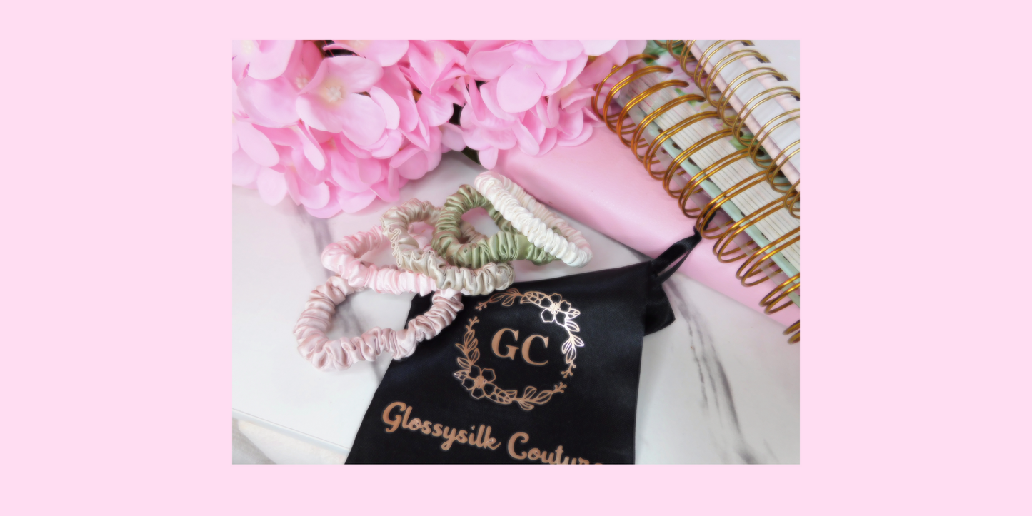 A MUST for your hair routine! 100% Mulberry Silk Hair Scrunchies Pack, Mulberry Silk Longer Lasting Hair Scrunchies, Hair Silk Ties, Prevents Breakage, Reduces Hair Loss.