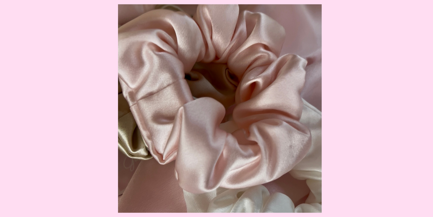 Mulberry Silk Scrunchies PK 3, Prevents Hair Damages, Mulberry Silk Hair Scrunchie,  Prevents Breakage, Reduces Split Ends, No Kinks.