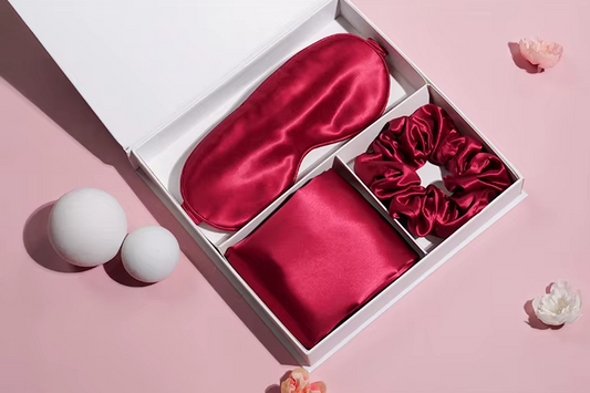 100% Mulberry Silk Premium Pillowcase Gift Set, U.K Standard Size Pillowcase, Weddings Gift, Birthday Gift For Her or Him, Self Care Box.